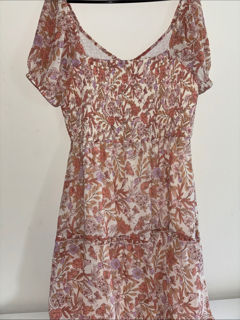 Sincerely Jules Floral Maxi Dress in Cream, Rust & Lilac